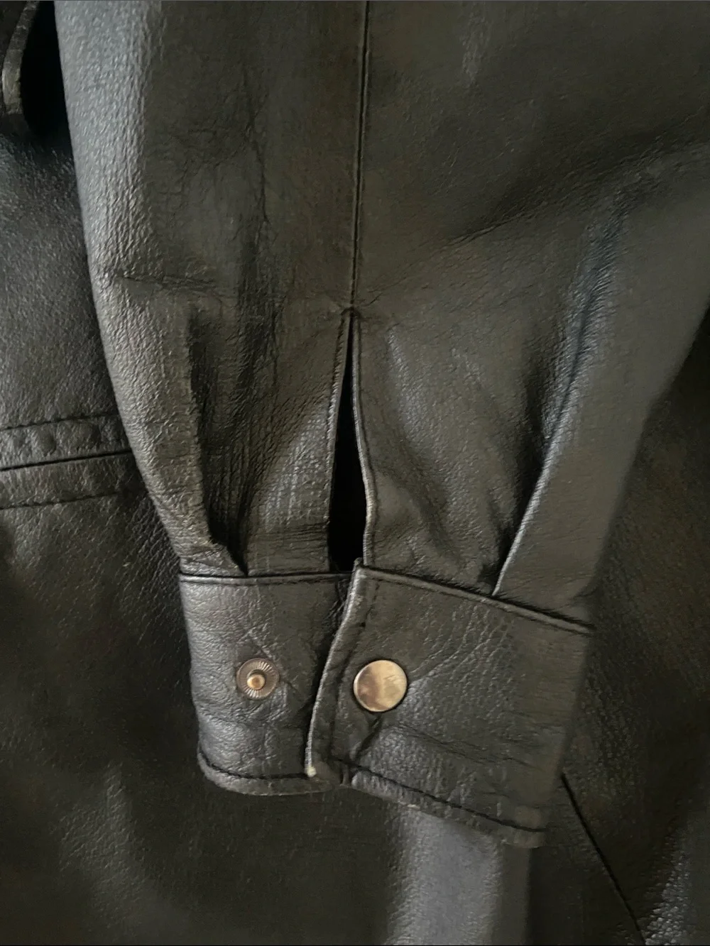 Vintage Genuine Oversized Leather Coat Size 2XL Men’s Black Franklin Allen